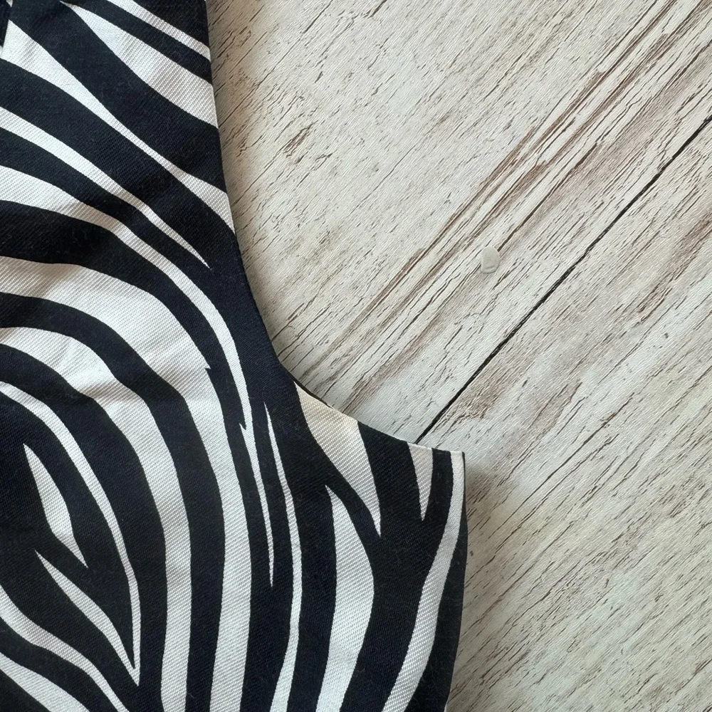 Kate Spade Look For the Silver Lining Zebra Peplum Sleeveless Top 2